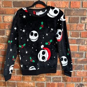 Nightmare Before Christmas womens cozy soft pullover sweatshirt black XS